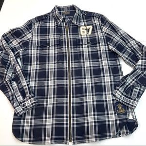 Polo Ralph Lauren Zip Up Flannel Shirt USRL series